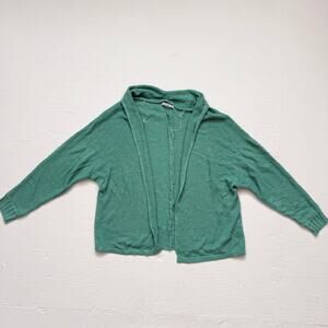 Pink Clover Open Front Cardigan Sweater Teal Green, Size Medium